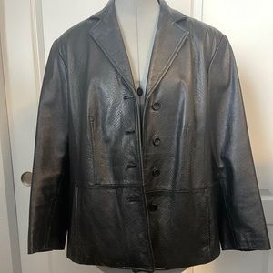 Elisabeth by Liz Claiborne Leather Jacket Size 14P